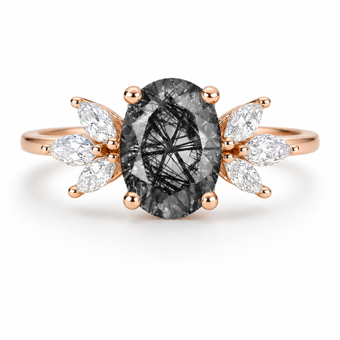 Ivy Black Rutilated Quartz Ring